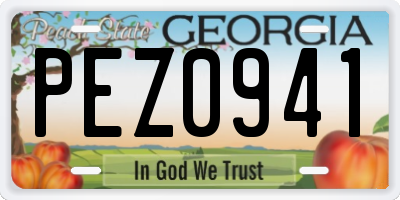 GA license plate PEZ0941