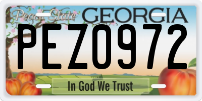 GA license plate PEZ0972