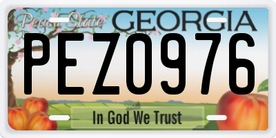 GA license plate PEZ0976