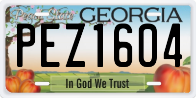 GA license plate PEZ1604