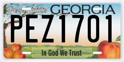 GA license plate PEZ1701