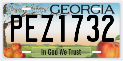 GA license plate PEZ1732