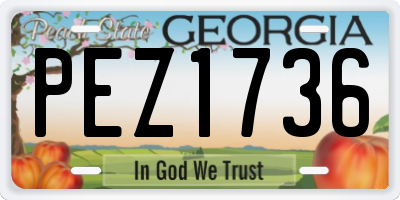 GA license plate PEZ1736
