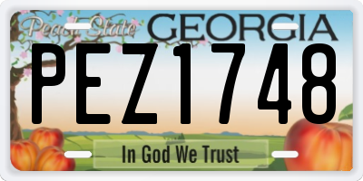 GA license plate PEZ1748