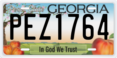 GA license plate PEZ1764