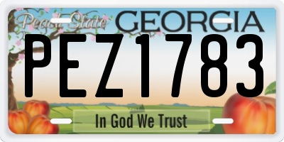 GA license plate PEZ1783