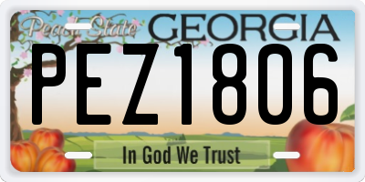 GA license plate PEZ1806