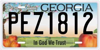 GA license plate PEZ1812
