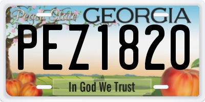 GA license plate PEZ1820