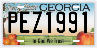 GA license plate PEZ1991