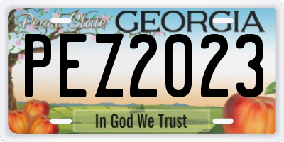 GA license plate PEZ2023