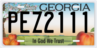 GA license plate PEZ2111