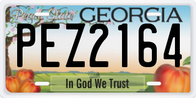 GA license plate PEZ2164