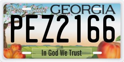 GA license plate PEZ2166