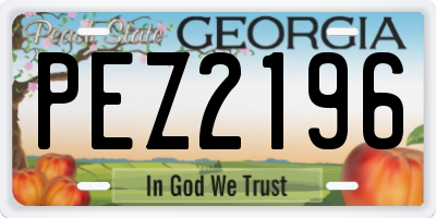 GA license plate PEZ2196