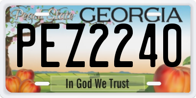 GA license plate PEZ2240