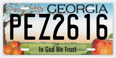 GA license plate PEZ2616