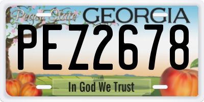 GA license plate PEZ2678