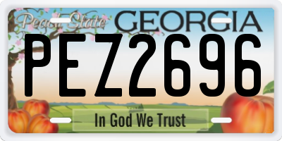 GA license plate PEZ2696