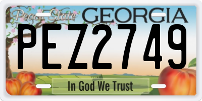 GA license plate PEZ2749