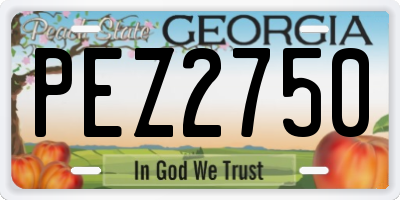 GA license plate PEZ2750