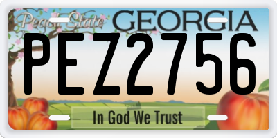 GA license plate PEZ2756