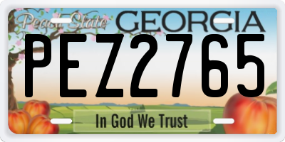 GA license plate PEZ2765