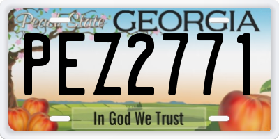 GA license plate PEZ2771