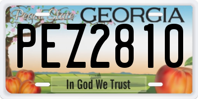 GA license plate PEZ2810