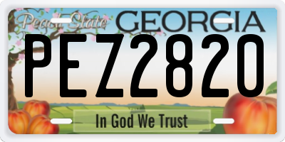 GA license plate PEZ2820