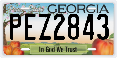 GA license plate PEZ2843