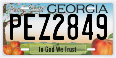 GA license plate PEZ2849