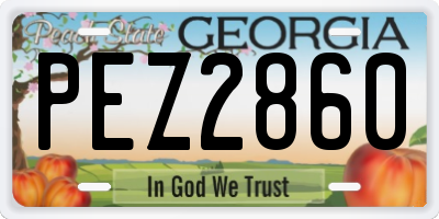 GA license plate PEZ2860