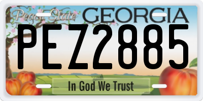 GA license plate PEZ2885