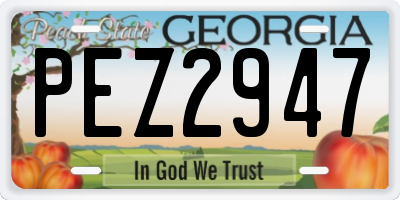 GA license plate PEZ2947