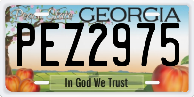 GA license plate PEZ2975