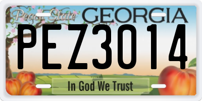 GA license plate PEZ3014