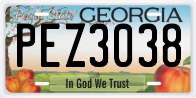 GA license plate PEZ3038
