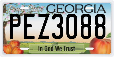 GA license plate PEZ3088