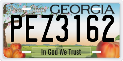 GA license plate PEZ3162