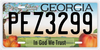 GA license plate PEZ3299