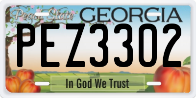 GA license plate PEZ3302