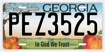 GA license plate PEZ3525