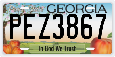 GA license plate PEZ3867