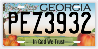 GA license plate PEZ3932