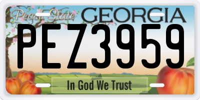 GA license plate PEZ3959