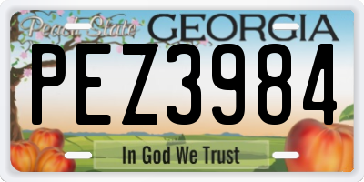 GA license plate PEZ3984