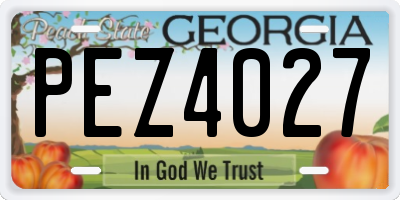 GA license plate PEZ4027