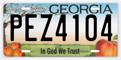 GA license plate PEZ4104