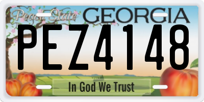 GA license plate PEZ4148